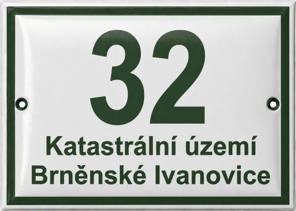 Smaltovaná domovní čísla evidenční města Brna